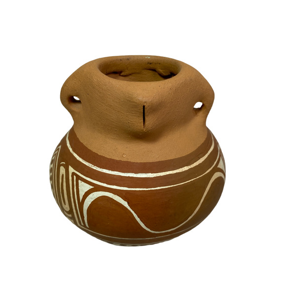 Quibor Lara Venezuela Vintage Two Face Native Terracotta Signed Pottery Decor - Picture 2 of 8